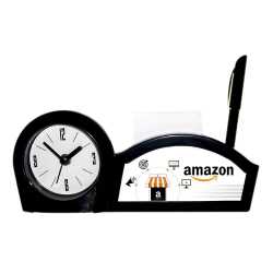 Black Color Pen Stand Table Clock