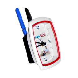 Red Color Table Clock Penstand