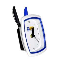 Blue Color Table Clock Penstand