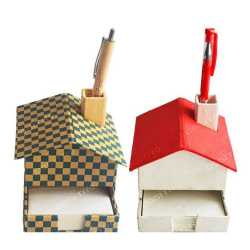 Hut Slip Box with Pen Stand
