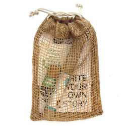 Plantable Jute Kit ( 1 Note Pad +  2 Paper Seed Pens + 2 Seed Pencils in Jute Bag )