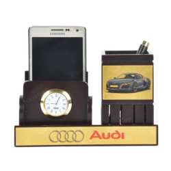 Pen holder with clock 