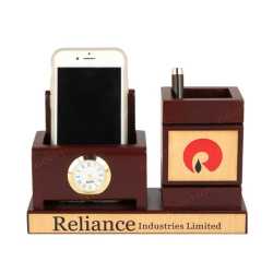 Pen Holder with Mobile Holder and clock 
