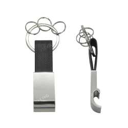 PU strip keychain with bottle opener