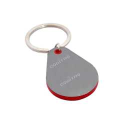 Droplet shape keychain with highlights