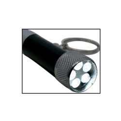 Flashlight style keychain with torch