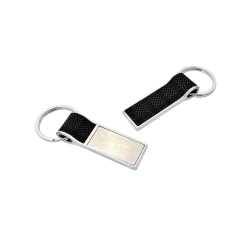 Metal/PU Keychain with soft fabric feel