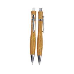 Wooden curvy Pen with Chrome Finish